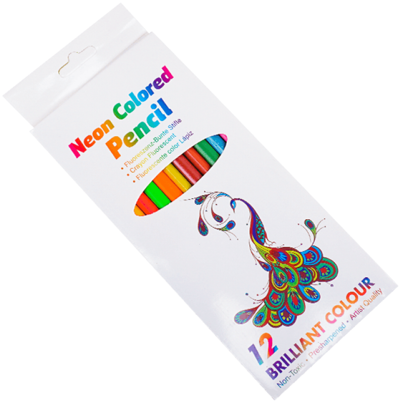 Set 12 creioane colorate culori fluorescente